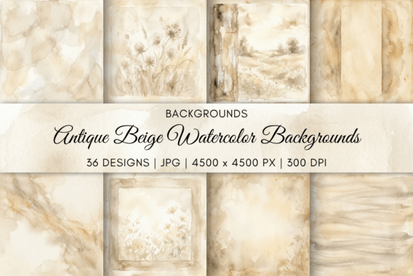 Download Antique Beige Watercolor Backgrounds - Color Collection