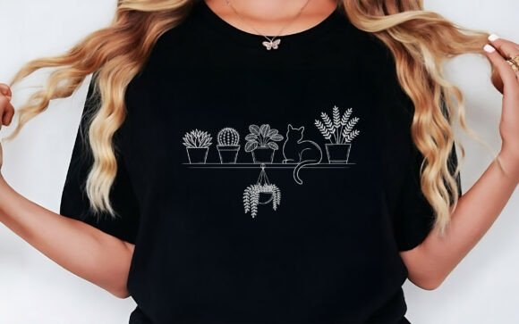 Download Plant Cat Lover T-shirt Design SVG PNG - Premium Bundle
