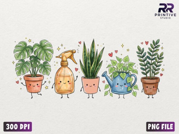 Download Preppy Plant Care Doodles PNG - Premium Bundle