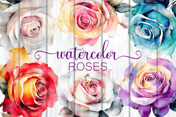Download Watercolor Roses - Transparent Clipart - Color Collection