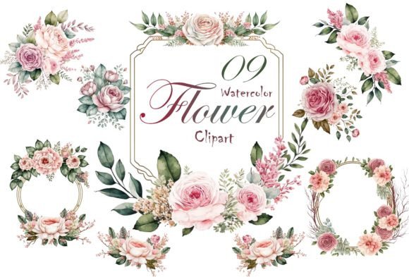 Download Pink Roses Watercolor Flower Clipart - Color Collection