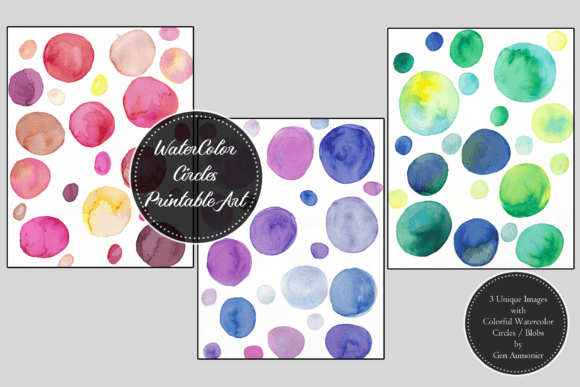 Download Watercolor Circles Printable Wall Art - Color Collection