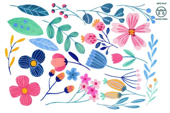 Download Watercolor Flower Elements Clip Art - Color Collection