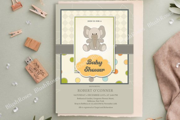 Download Elephant Baby Shower Earthy Colors Invit - Color Collection